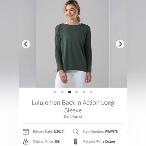 Lululemon Back in Action Longsleeve